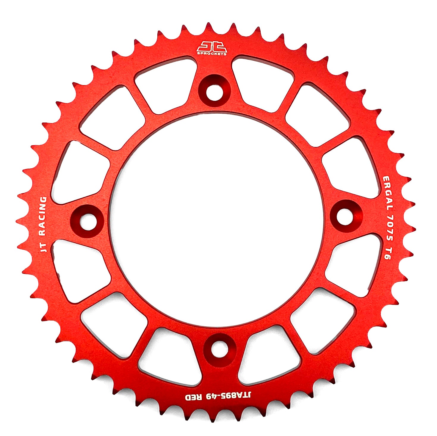 JT Rear Sprocket Alloy Red 441, JTA895.49red 7075-t6 Aluminium