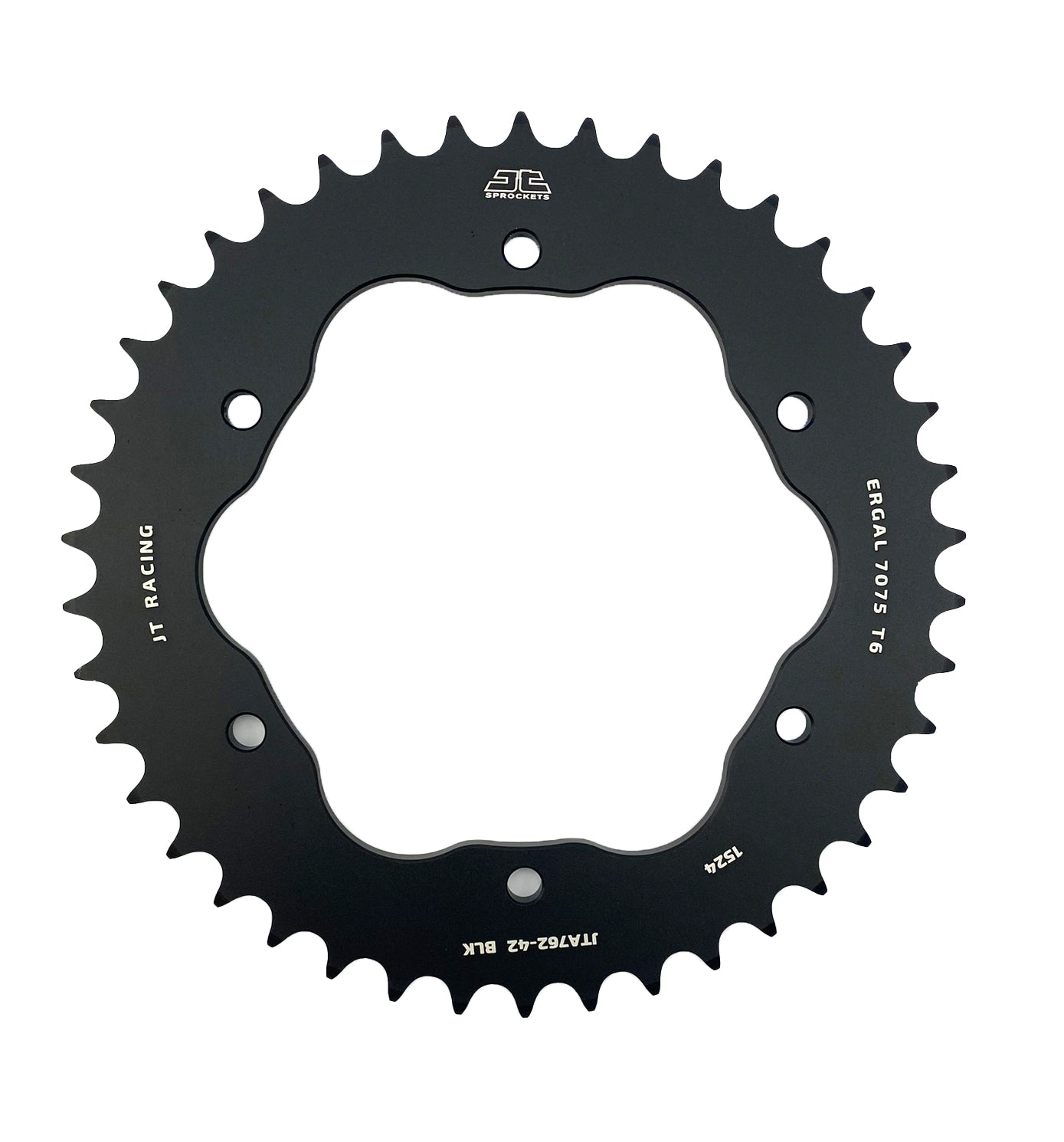 JT REAR SPROCKET ALLOY BLACK, JTA762.42BLK.7075-T6 Aluminium. DUCATI 520 Chain Conversion