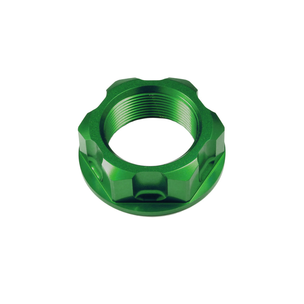 Apico Steering Stem Nut Hon/Kaw/Suz CR125-250 83-00, KX250F/450F 04-25,  RM-Z250 04-06 Gn (R)