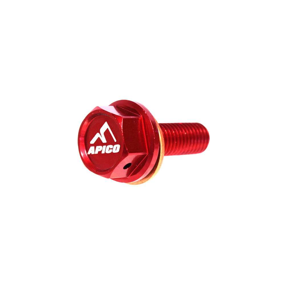 Apico Magnetic Sump Drain Bolt M8 X 25MM X 1.25 Honda CRF250R 04-09, CRF250X 04-18 Red (R)