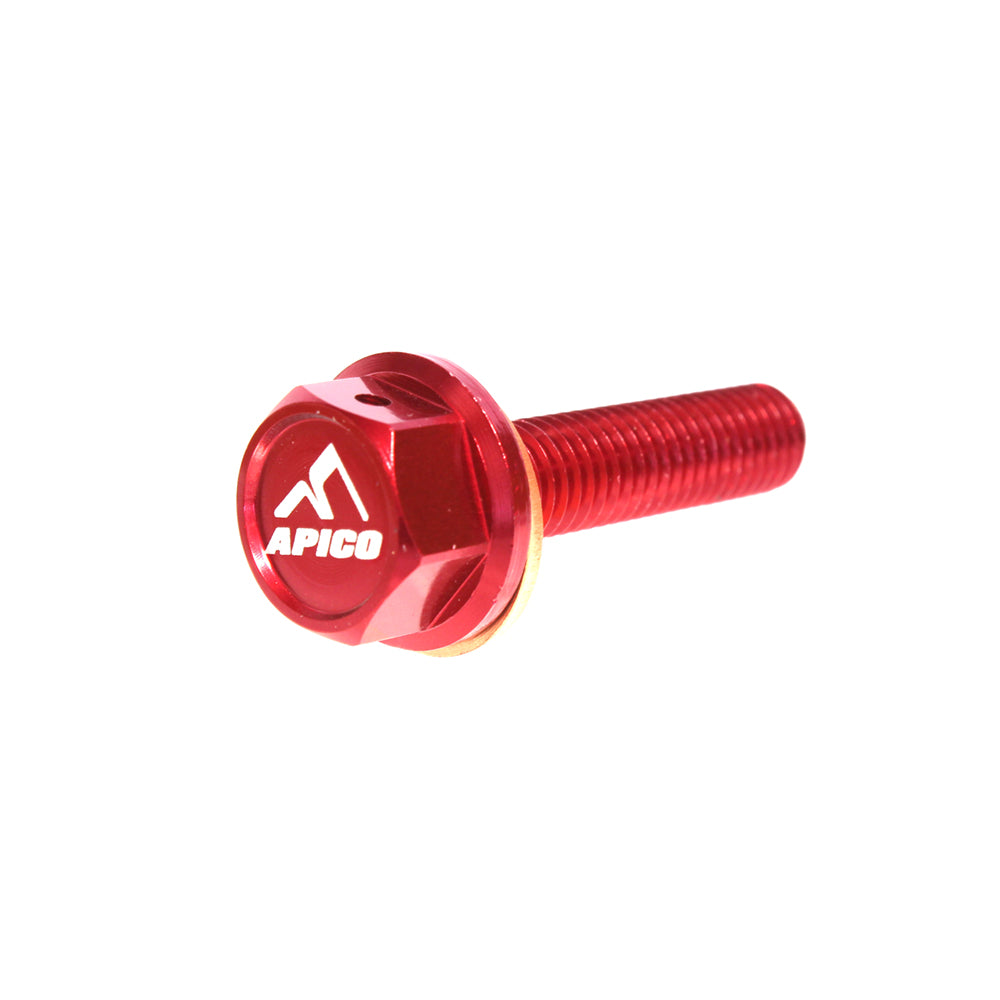 Apico Magnetic Sump Drain Bolt M8 X 35MM X 1.25 Honda CRF450R 02-08, CRF450X 05-17 Red (R)