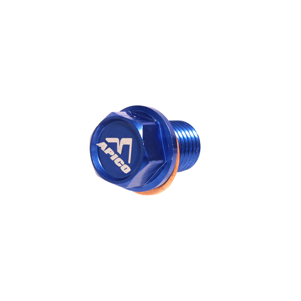 Apico Magnetic Sump Drain Bolt M12 X 15MM X 1.5 HONDA/YAM CR60-85 83-07, CR125-500 83-07, YZ250 97-25 Blue