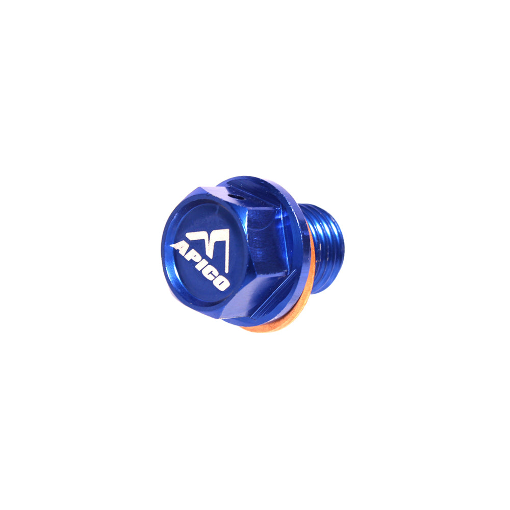 Apico Magnetic Sump Drain Bolt M12 X 12MM X 1.5 KTM/HQV/GAS SX/SX-F/EXC/EXC-F/TC/TE/FC/FE/MC/EC All Blue