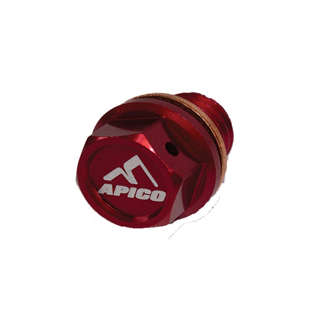 Apico Magnetic Sump Drain Bolt M12 X 12MM X 1.5 KTM/HQV/GAS SX/SX-F/EXC/EXC-F/TC/TE/FC/FE/MC/EC All Red