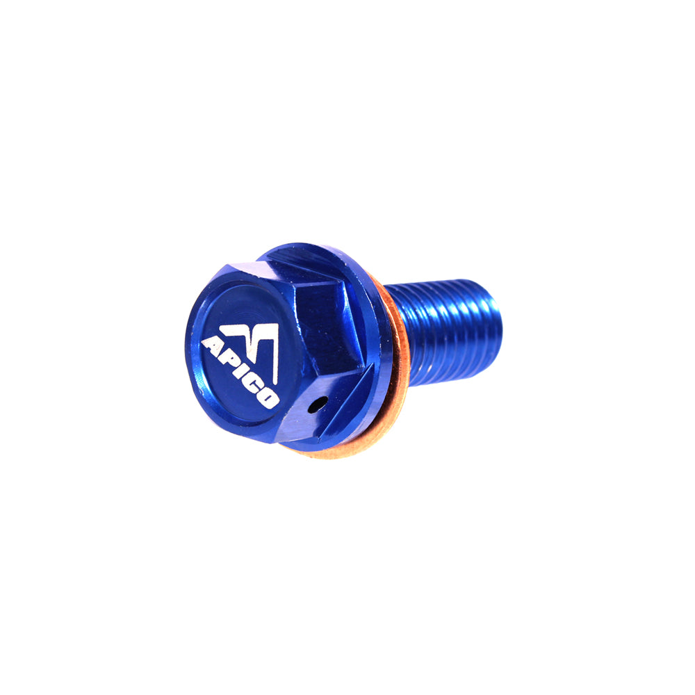 APICO MAGNETIC SUMP DRAIN BOLT M10 X 22MM X 1.5 KAWASAKI  KX450F 06-15, KLX450R 08-15 BLUE