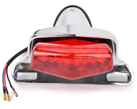 Dirt Racing Lucas Style Classic Vintage Motorcycle Led Taillight Triumph British Cafe Racer Silver