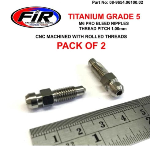 FIR Titanium Gr5 M6x1.00mm Bleed Nipple, Pack of 2 / 34212314017 631.4.004.1a, / 105.3387.10