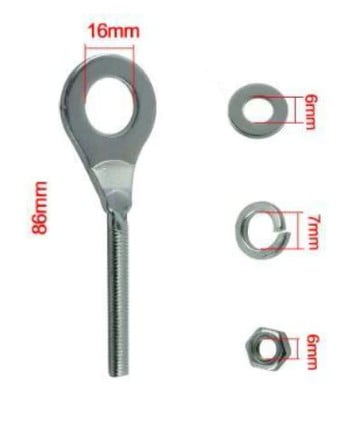 Psychic 16mm M6 Chain Adjuster Tensioner (each) Steel Bzp 40543-437-000/95014-12100
