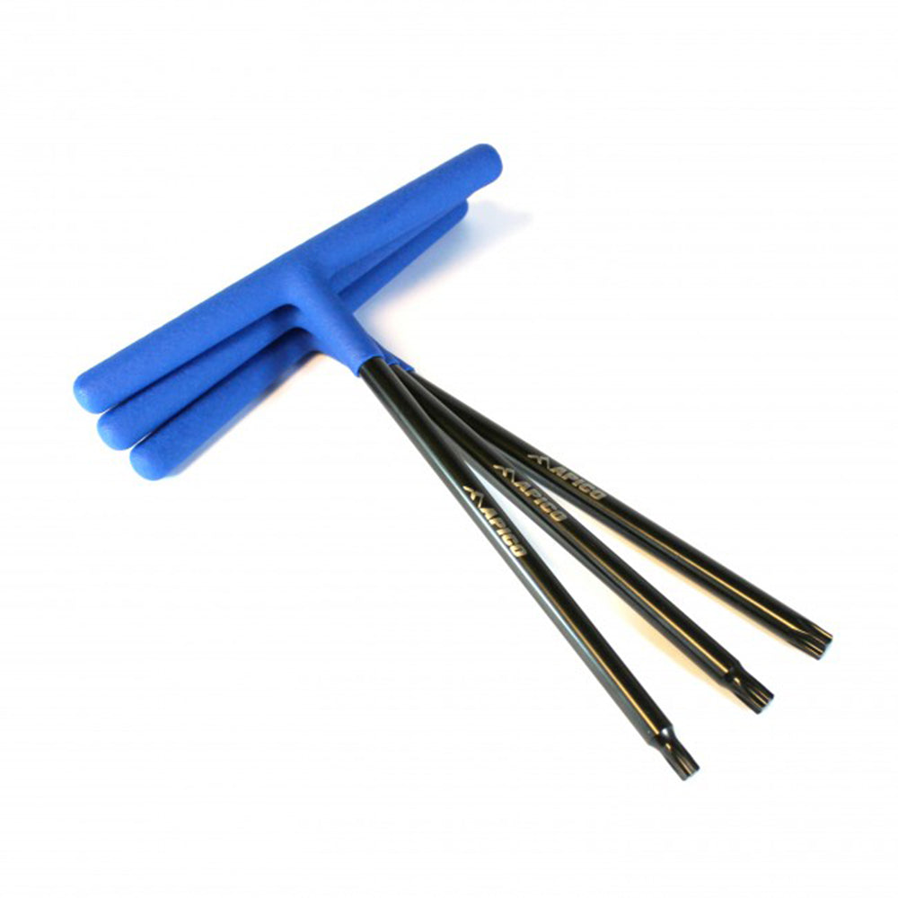 APICO T-BAR PREMIUM TORX HEAD BLACK/BLUE 3PCS SET T30, T40, T45