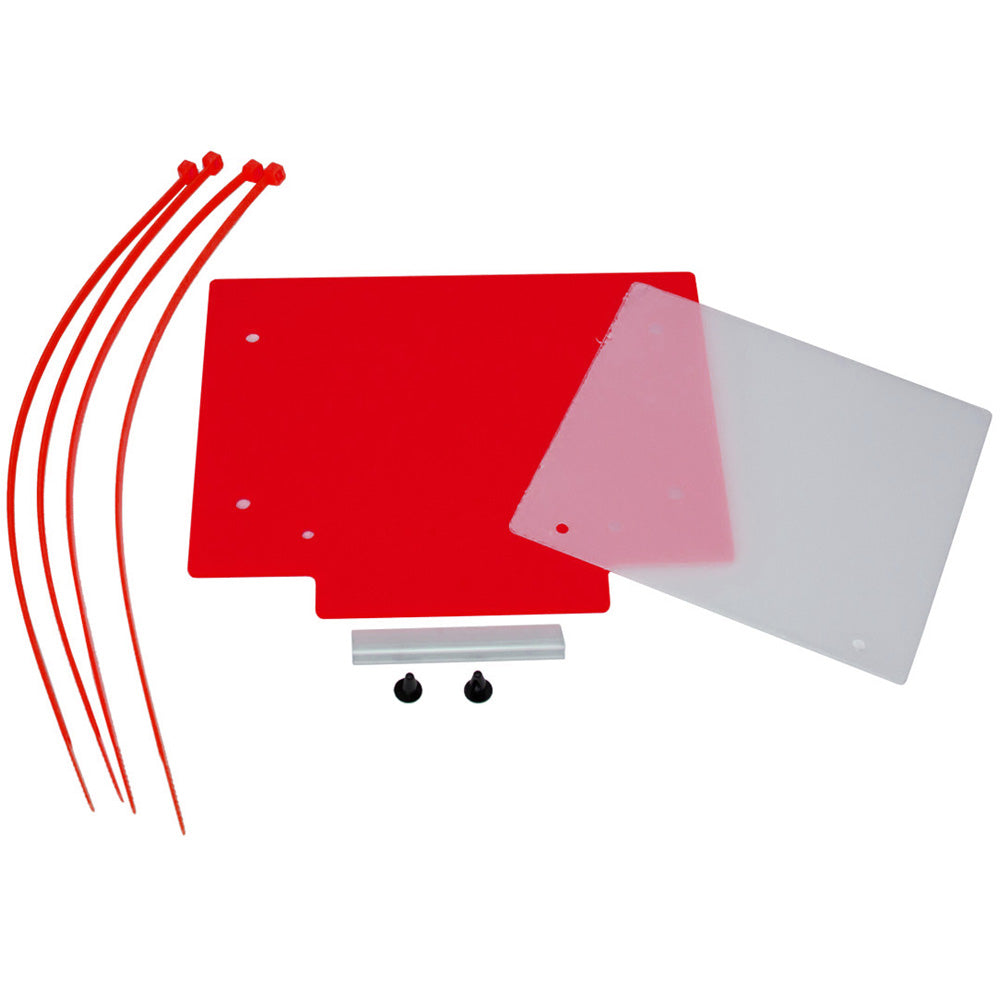 APICO FRONT NUMBER PLATE PLASTIC WITH WINDOW RED