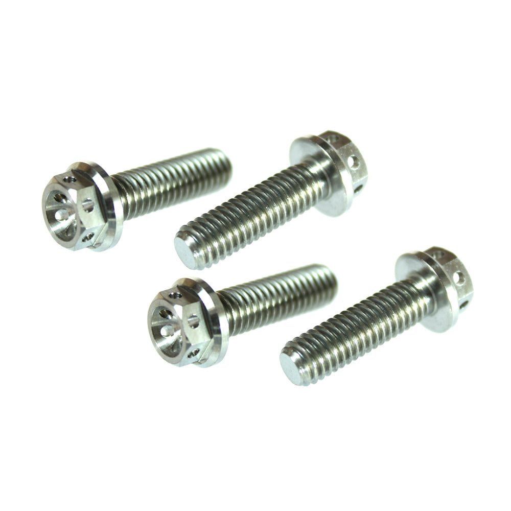 APICO TITANIUM HEX HEAD FLANGE BOLT M6X16 8MM SOCKET  X4 PACK