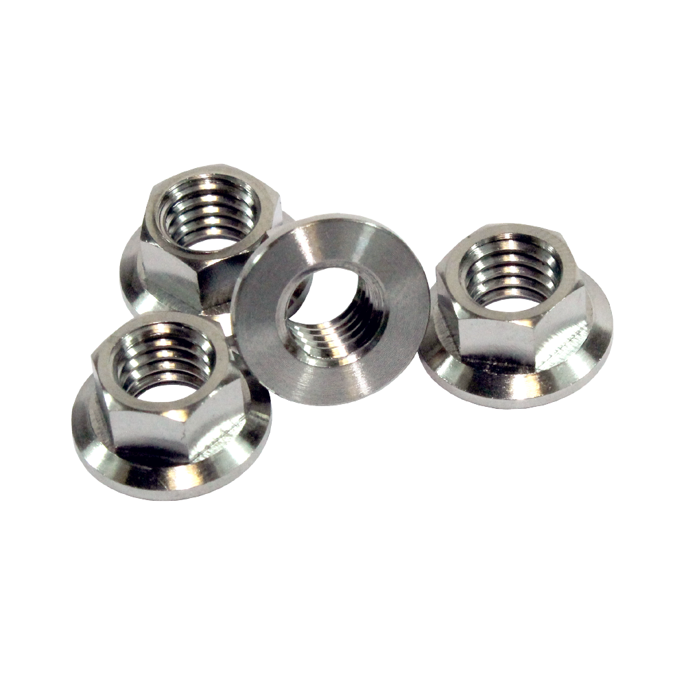 APICO TITANIUM HEX HEAD FLANGE NUT M8 10MM SOCKET X4 PACK