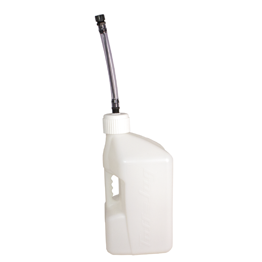 TUFF JUGS 20 LITRE TUFF JUG STD CAP W/ AUTO SPOUT WHITE/CLEAR  WHITE