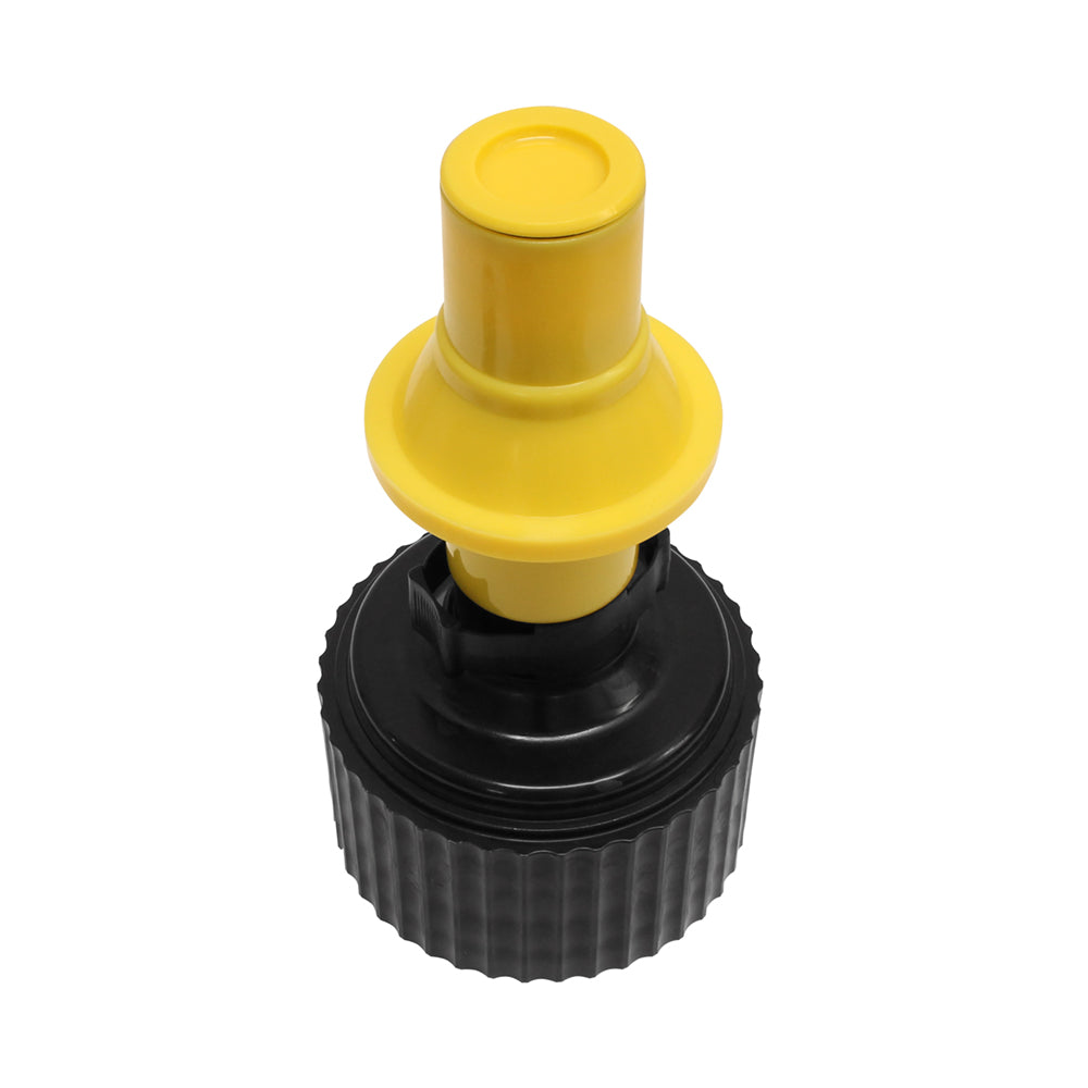 TUFF JUGS BLACK CAP WITH YELLOW RIPPER SPOUT  YELLOW