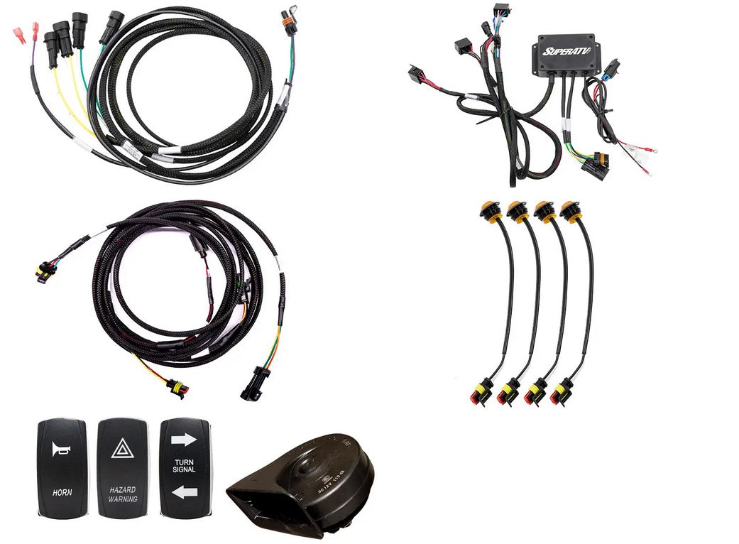 SuperATV Plug & Play Deluxe Turn Signal Kit Kawasaki Mule Pro Superatv Tsk-k-fxt-004