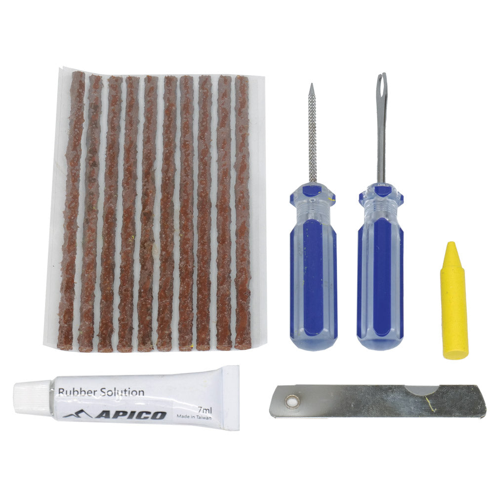 APICO TYRE PUNCTURE REPAIR KIT TUBELESS BICYCLE/MTB