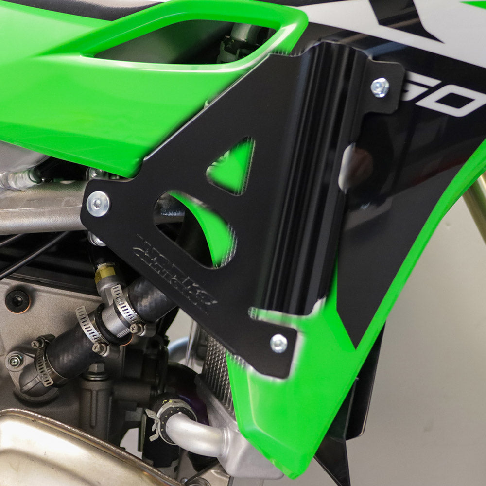 Works Connection RADIATOR BRACES KAWASAKI KX250F 2025, KX250XC 2025, KX450F 24-25 BLACK  Black 