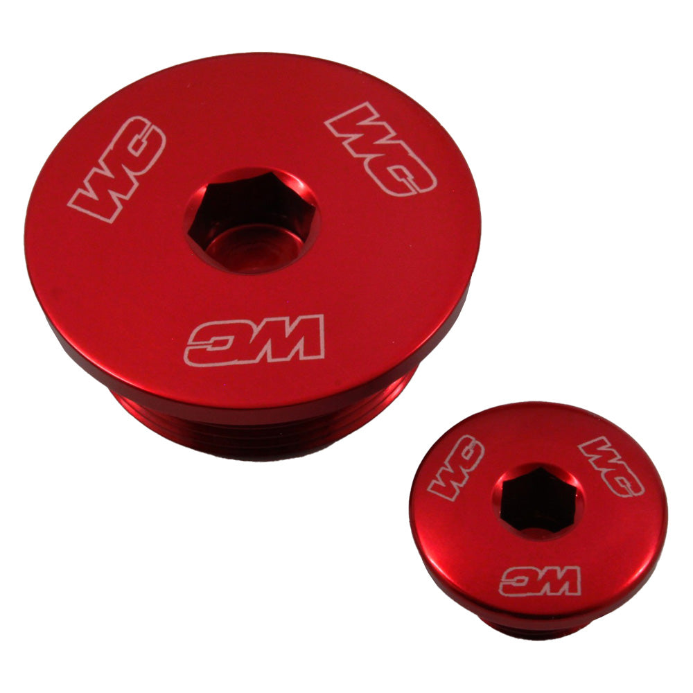 Works Connection ENGINE PLUGS HONDA CRF250R/RX 18-25, CRF250F TRAIL 19-25 RED  Red 