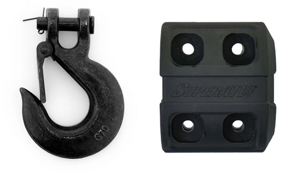 SuperATV Winch Hook and Rubber Stopper 3 Ton, for Synthetic Rope