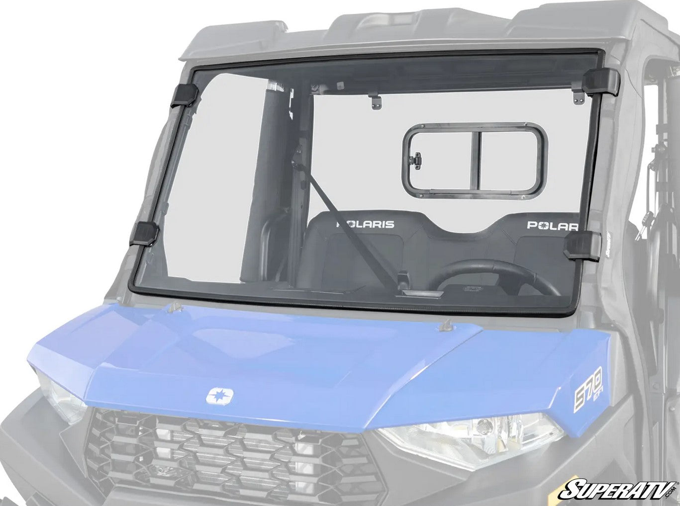 SuperATV Windscreen Polycarbonate Polaris Ranger Midsize UTV, Windshield