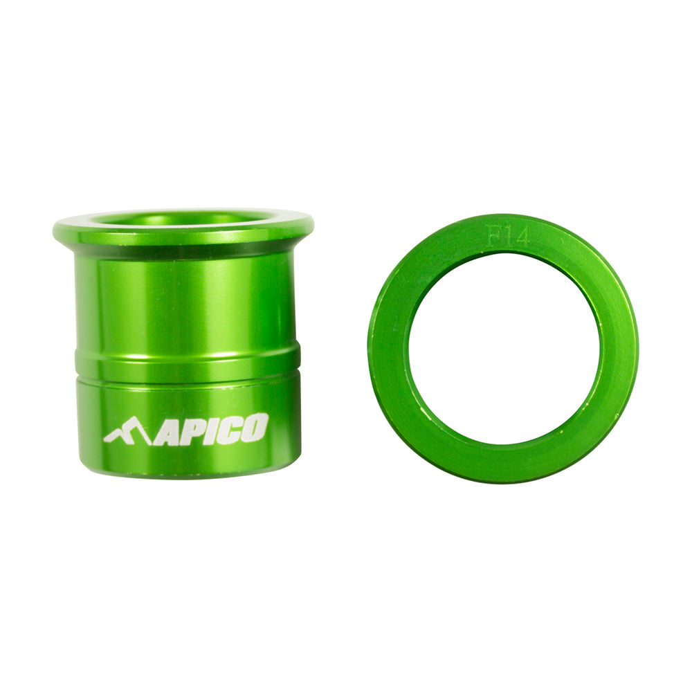 APICO FRONT WHEEL SPACER KAWASAKI KX125/250 06-08, KX250F 04-20,  KX450F 06-18 GREEN