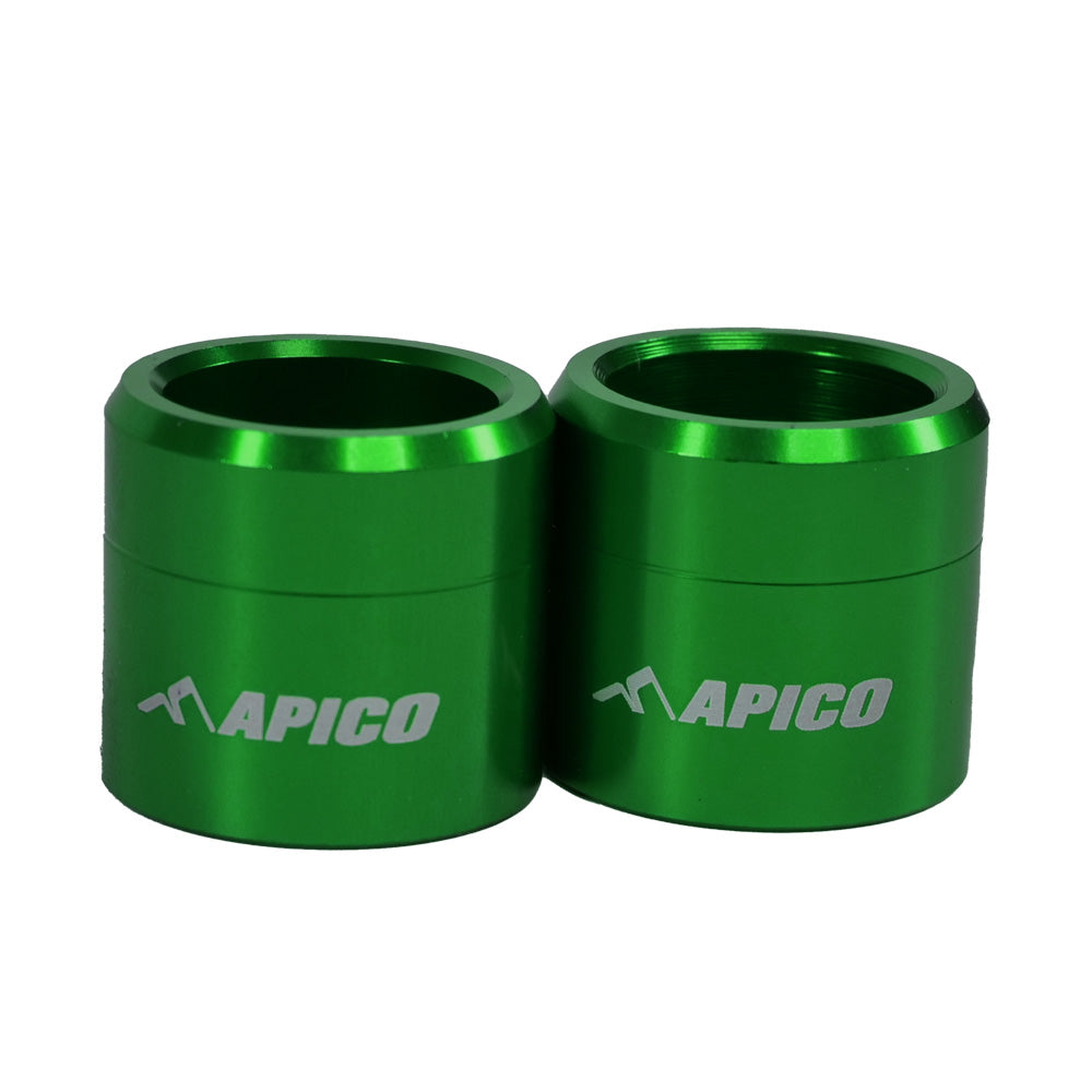 APICO FRONT WHEEL SPACER KAWASAKI KX250F/XC 21-25,  KX450F/XC 19-25  GREEN
