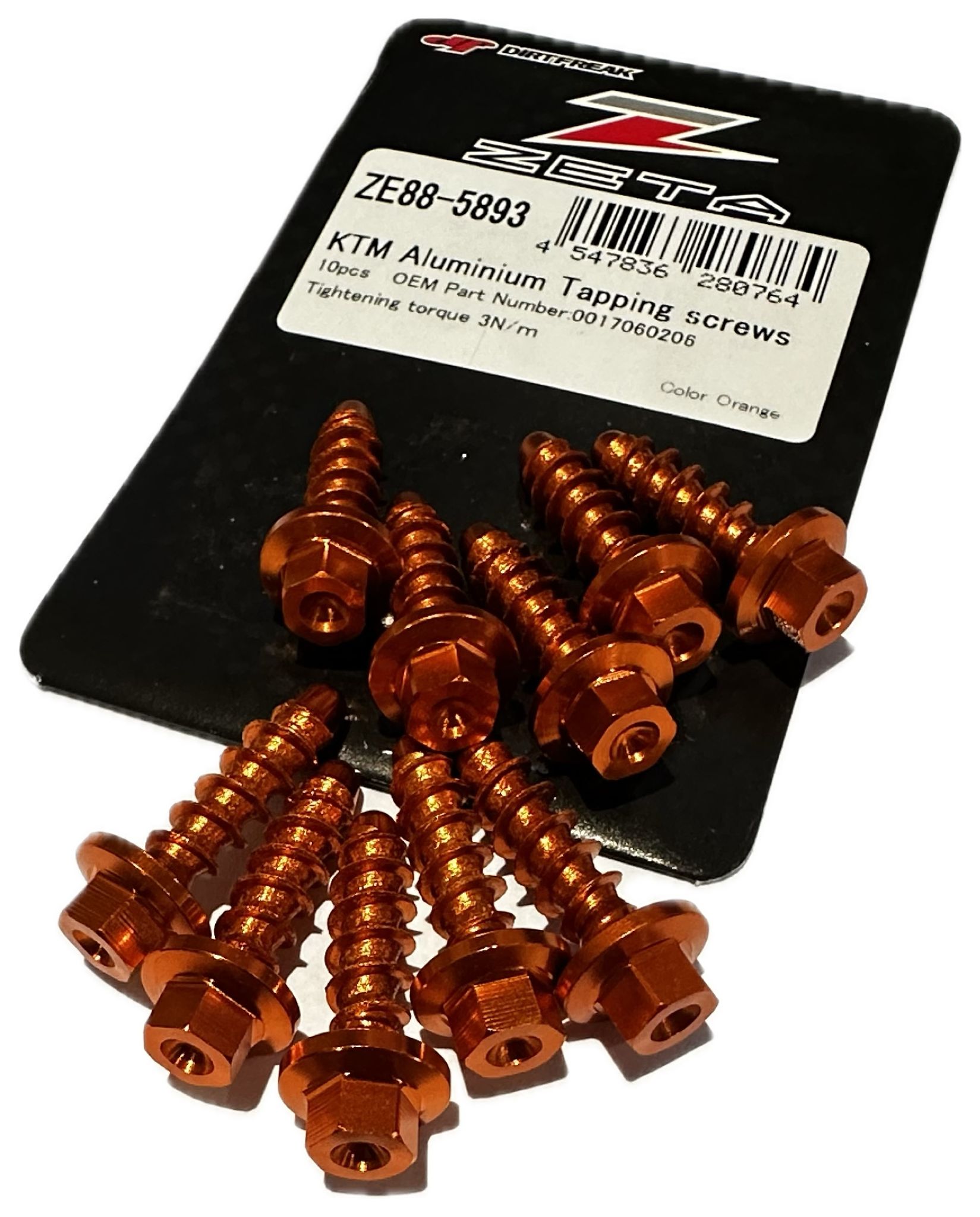 Zeta Aluminium Bolt Set for Plastics KTM ZE88-5893 Thread