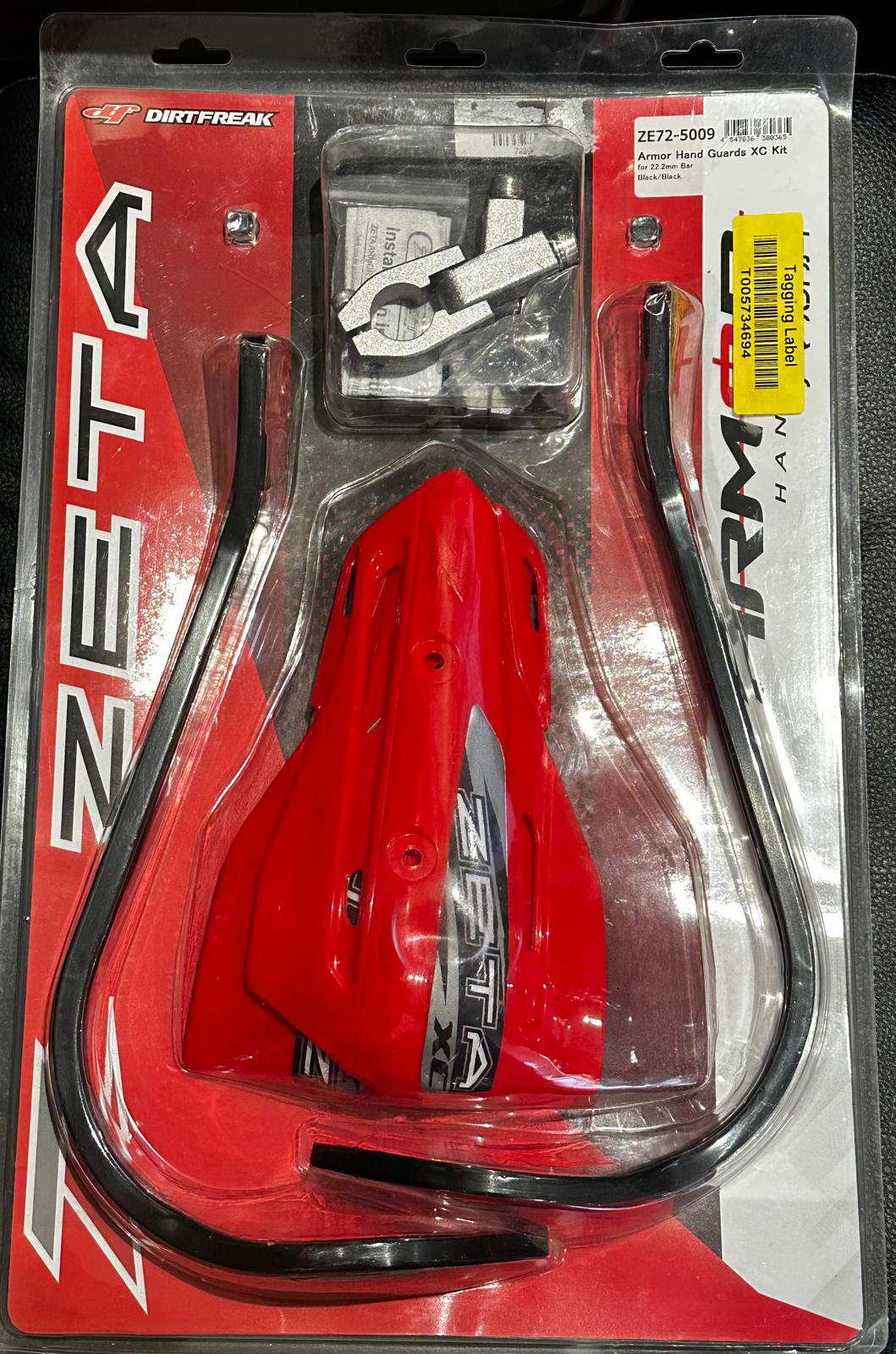 Zeta Armor Hand Guard XC kit for 22.2mm bars inc mounts and xc protector RED