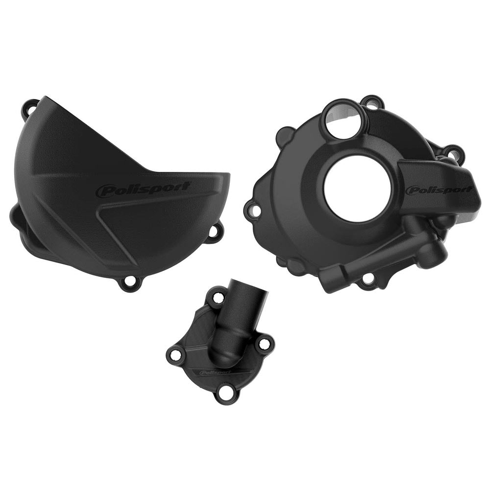 POLISPORT CLUTCH & IGNITION COVER PROTECTOR HONDA CRF250R/RX 18-25 BLACK  BLACK