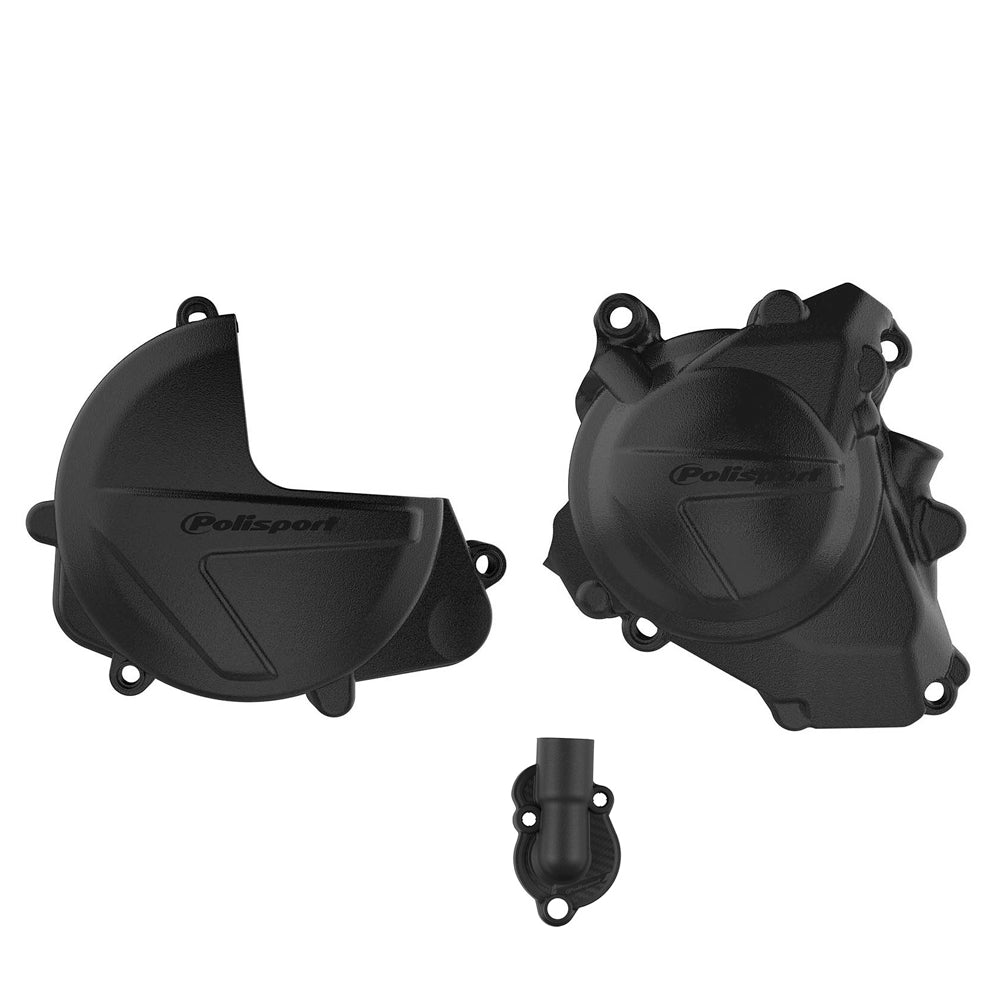 POLISPORT CLUTCH & IGNITION COVER PROTECTOR HONDA CRF450R/RX 17-25  BLACK