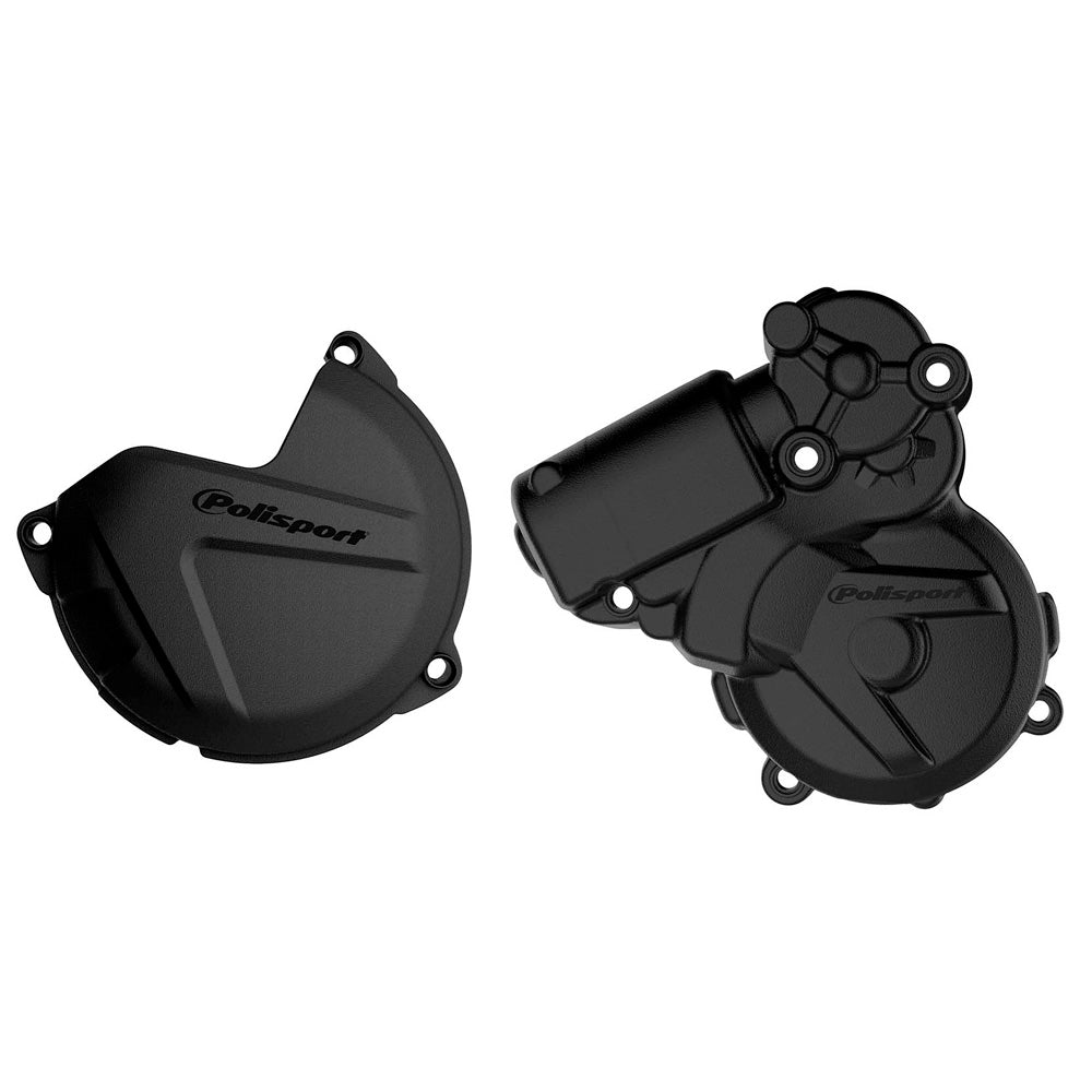 POLISPORT CLUTCH & IGNITION COVER PROTECTOR KTM/HQV EXC250-300 13-16, TE250-300 14-16  BLACK