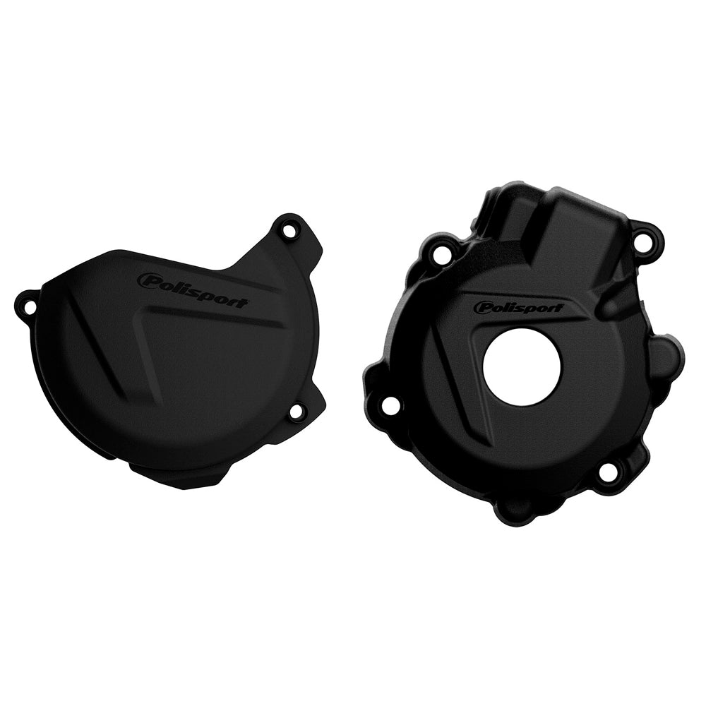 POLISPORT CLUTCH & IGNITION COVER PROTECTOR KTM/HQV EXC-F250-350 14-16, FE250-350 14-16  BLACK