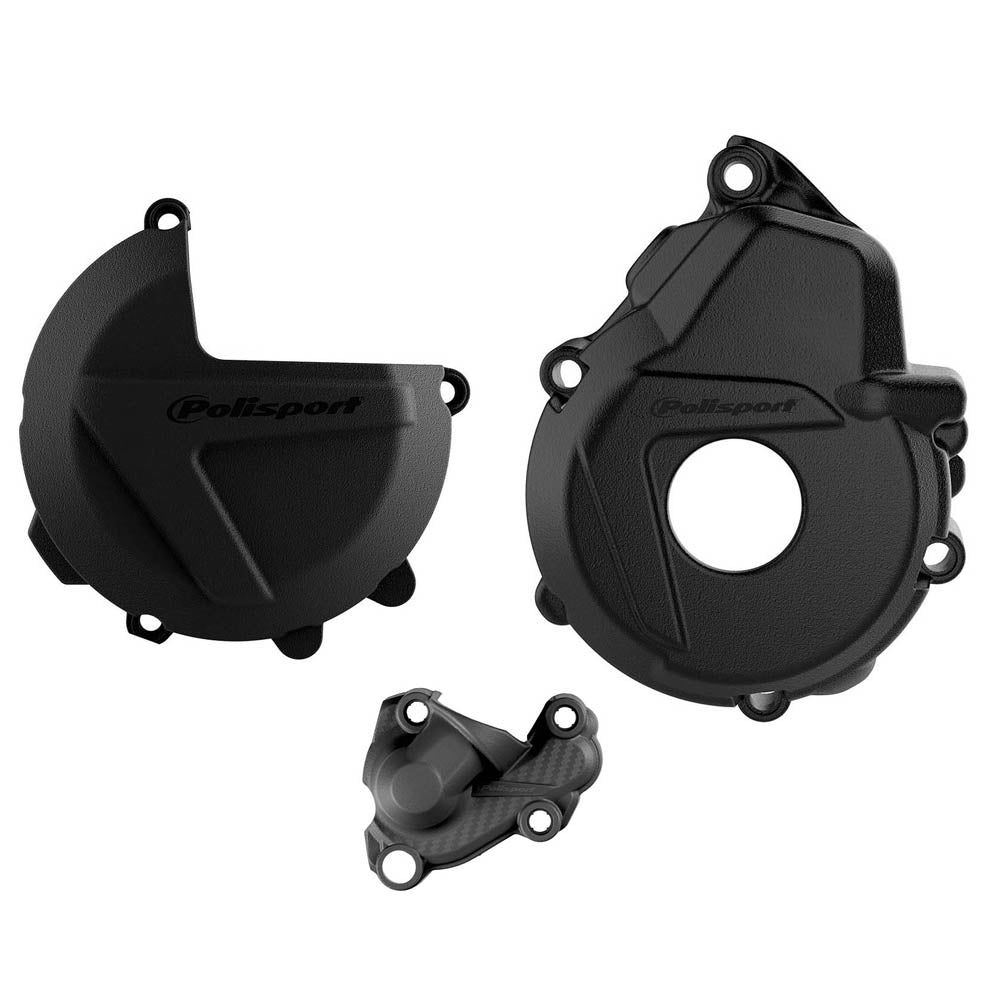 POLISPORT CLUTCH & IGNITION COVER PROTECTOR KTM/HQV EXC-F250-350 17-23, FE250-350 19-23 BLACK  BLACK