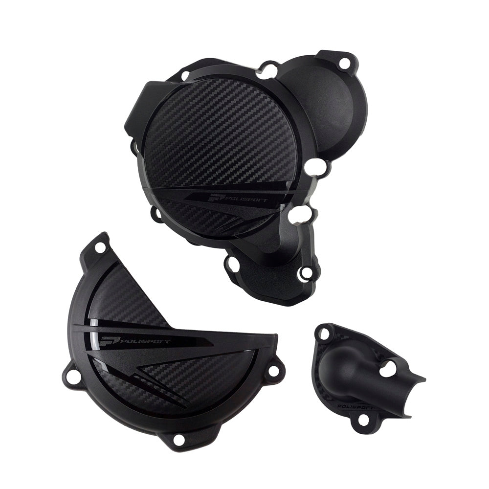 POLISPORT CLUTCH & IGNITION COVER PROTECTOR KTM/HQV SX250-300 23-25, TC/TX250-300 23-25  BLACK