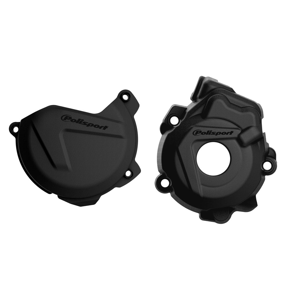 POLISPORT CLUTCH & IGNITION COVER PROTECTOR KTM/HQV SX-F250-350 13-15, FC250-350 14-15  BLACK