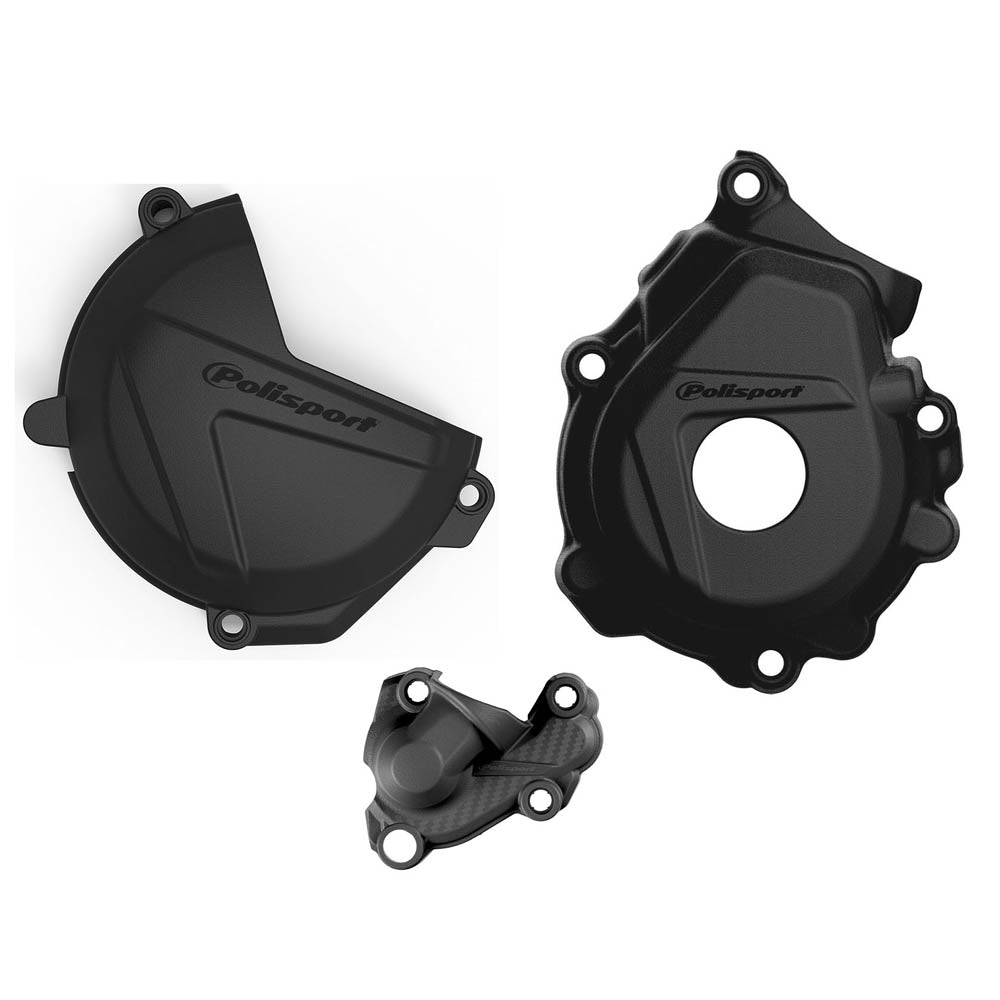 POLISPORT CLUTCH & IGNITION COVER PROTECTOR KTM/HQV SX-F/FC 250-350 16-22 BLACK  BLACK