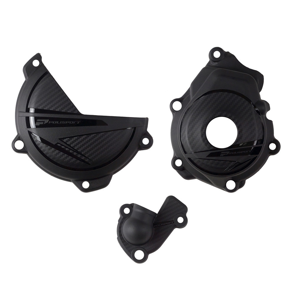 POLISPORT CLUTCH & IGNITION COVER PROTECTOR KTM/HQV SX-F/FC 250-350 23-25 BLACK  BLACK