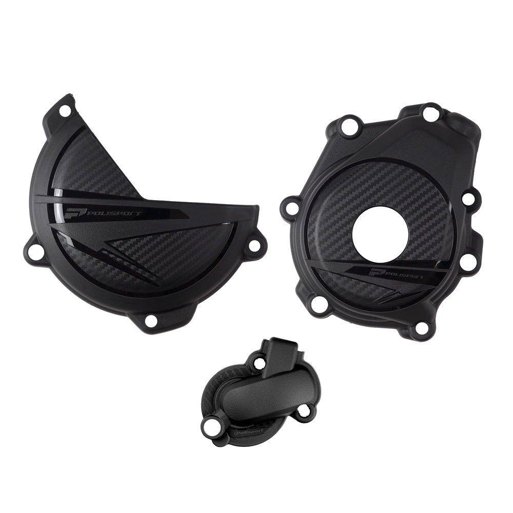 POLISPORT CLUTCH & IGNITION COVER PROTECTOR KTM/HQV SX-F450 23-25, FC/FX450 23-25  BLACK