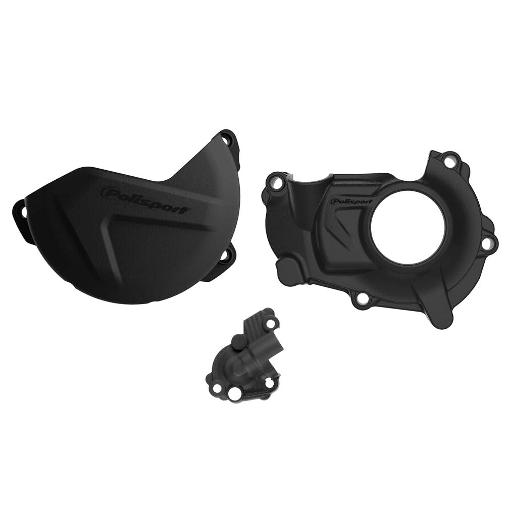 POLISPORT CLUTCH & IGNITION COVER PROTECTOR YAMAHA YZ450F 18-22, YZ450FX 19-23, WR450F 19-23 BLACK  BLACK