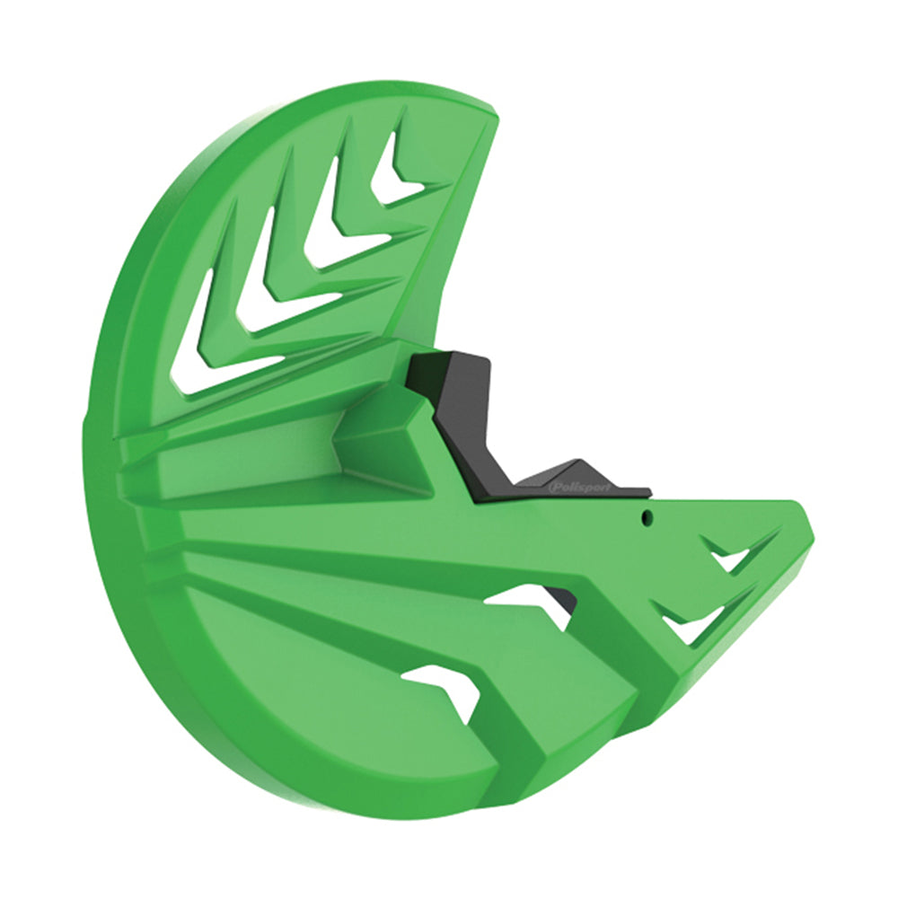 POLISPORT FRONT DISC + BOTTOM FORK PROTECTOR KAWASAKI KX250F 13-20, KX450F 15-18  GREEN