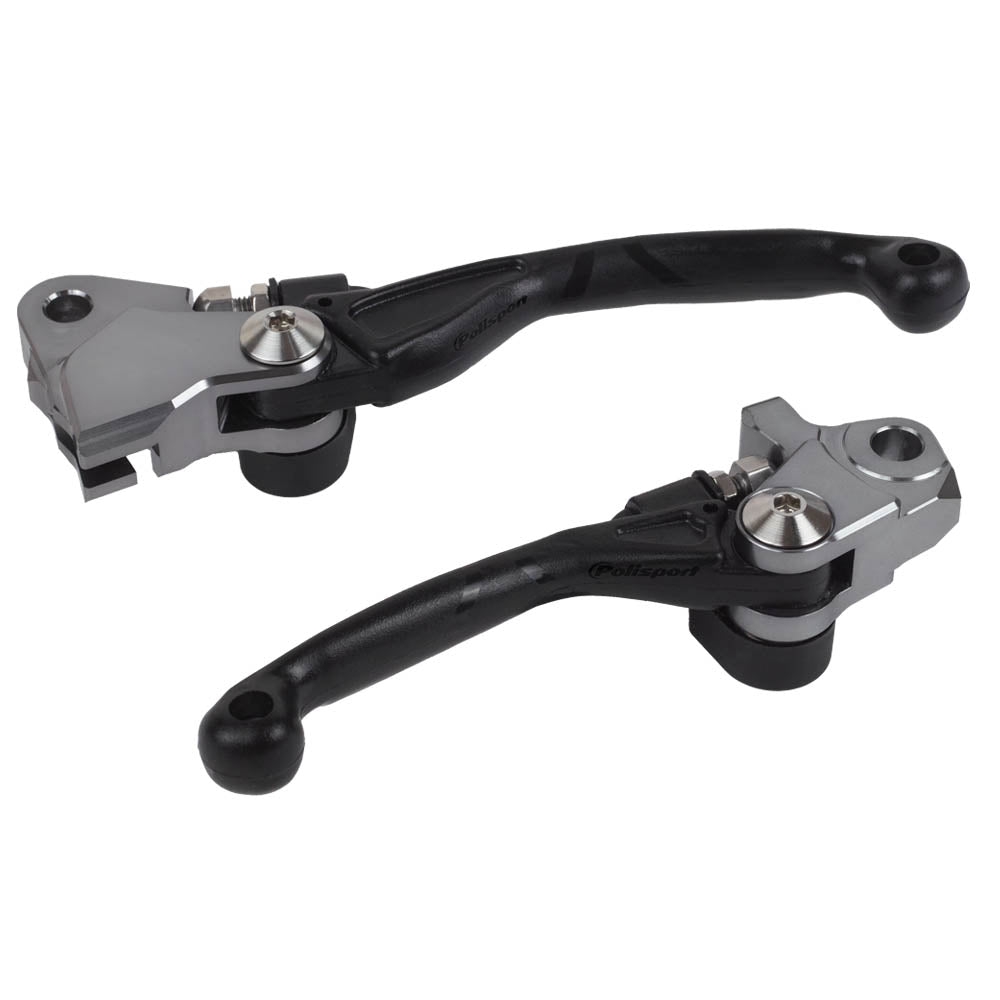 POLISPORT PIVOT LEVERS KAW/SUZ KX65/85/100/112 02-25, KX125-250 00-08, RM-Z250 07-25, RM-Z450 05-25 BLACK  BLACK