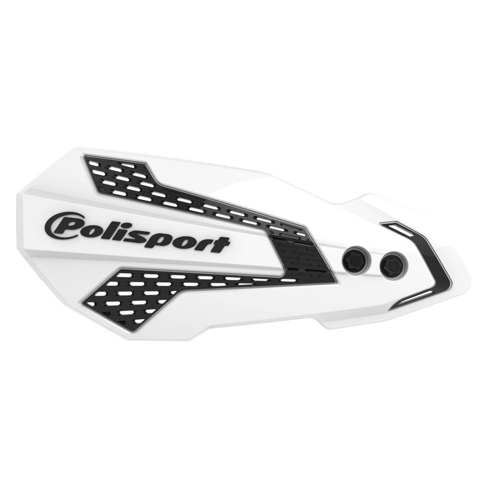 POLISPORT HAND GUARD MX FLOW INC BAR & LEVER MOUNT GAS/HQV MC/MC-F 24-25,  EC/EC-F 21-25, TE/FE 22-24  WHITE/RED  WHITE
