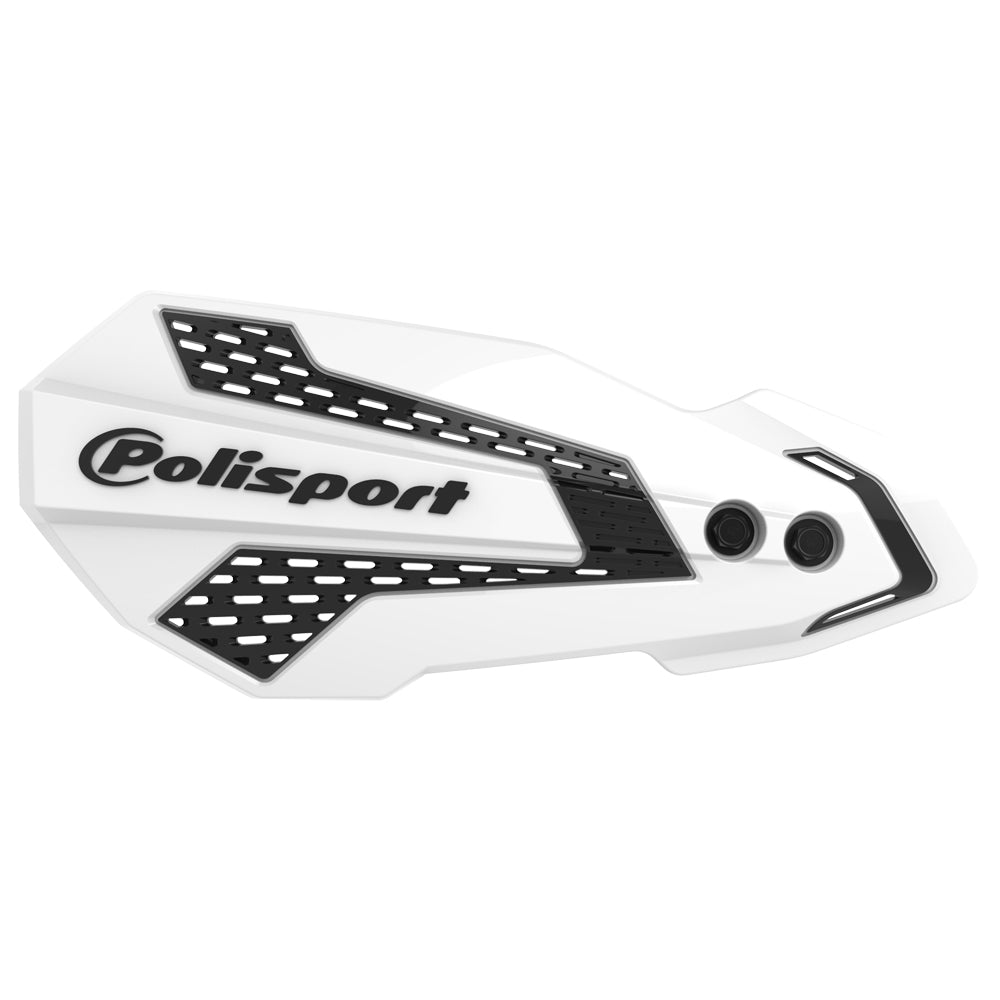 POLISPORT HAND GUARD MX FLOW INC BAR & LEVER MOUNT KAWASAKI KX250F 20-25, KX450F 19-23  WHITE