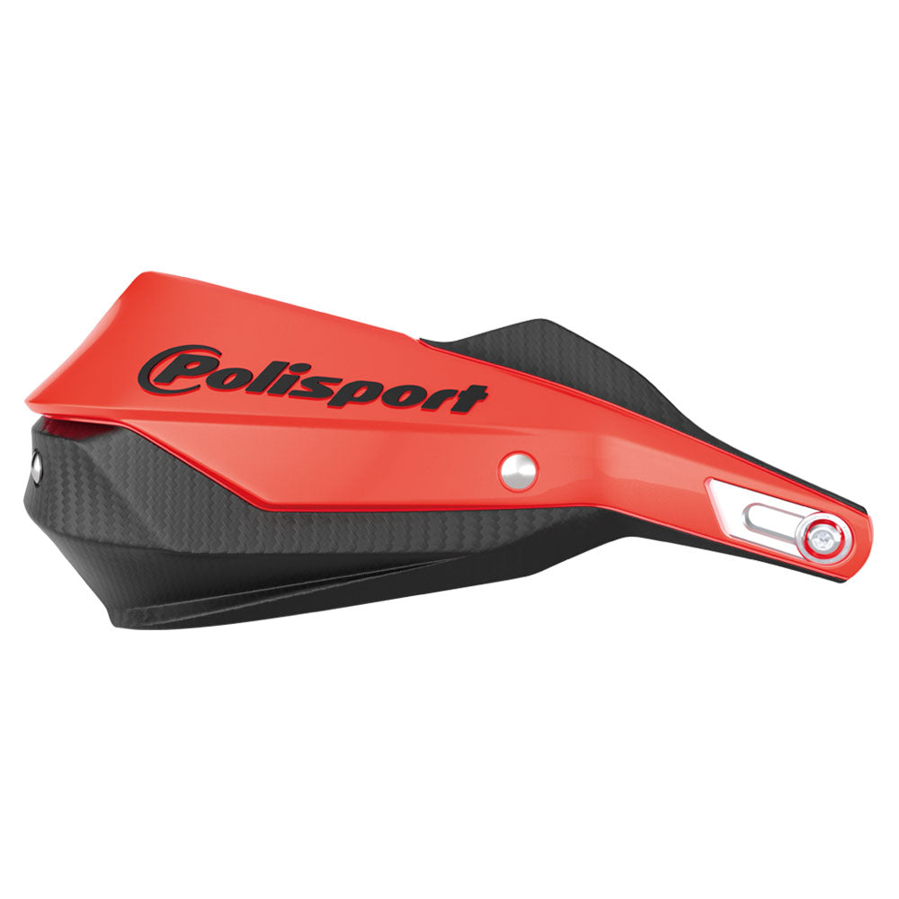 POLISPORT HAND GUARD TRAIL BLAZER WRAP ROUND W/METAL BAR  RED