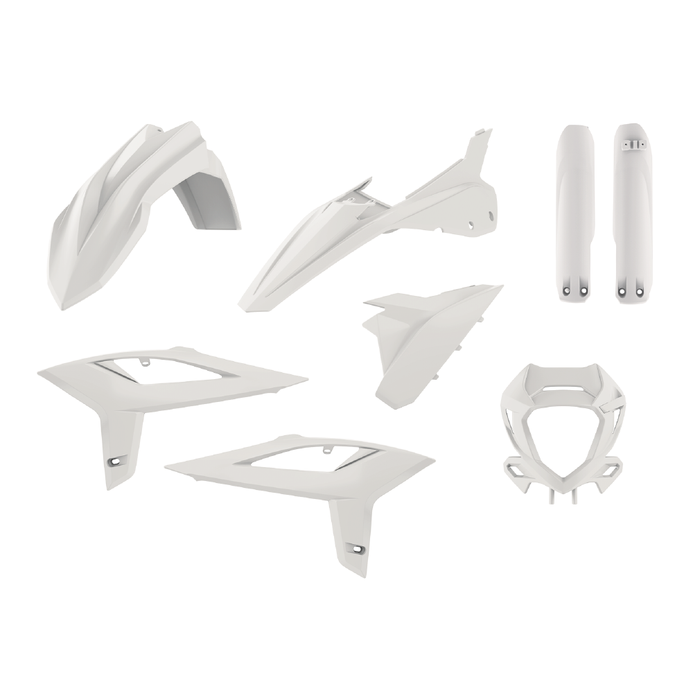 POLISPORT BOX KIT INC FORK GUARDS BETA 125-480RR 2T+4T 20-22  WHITE