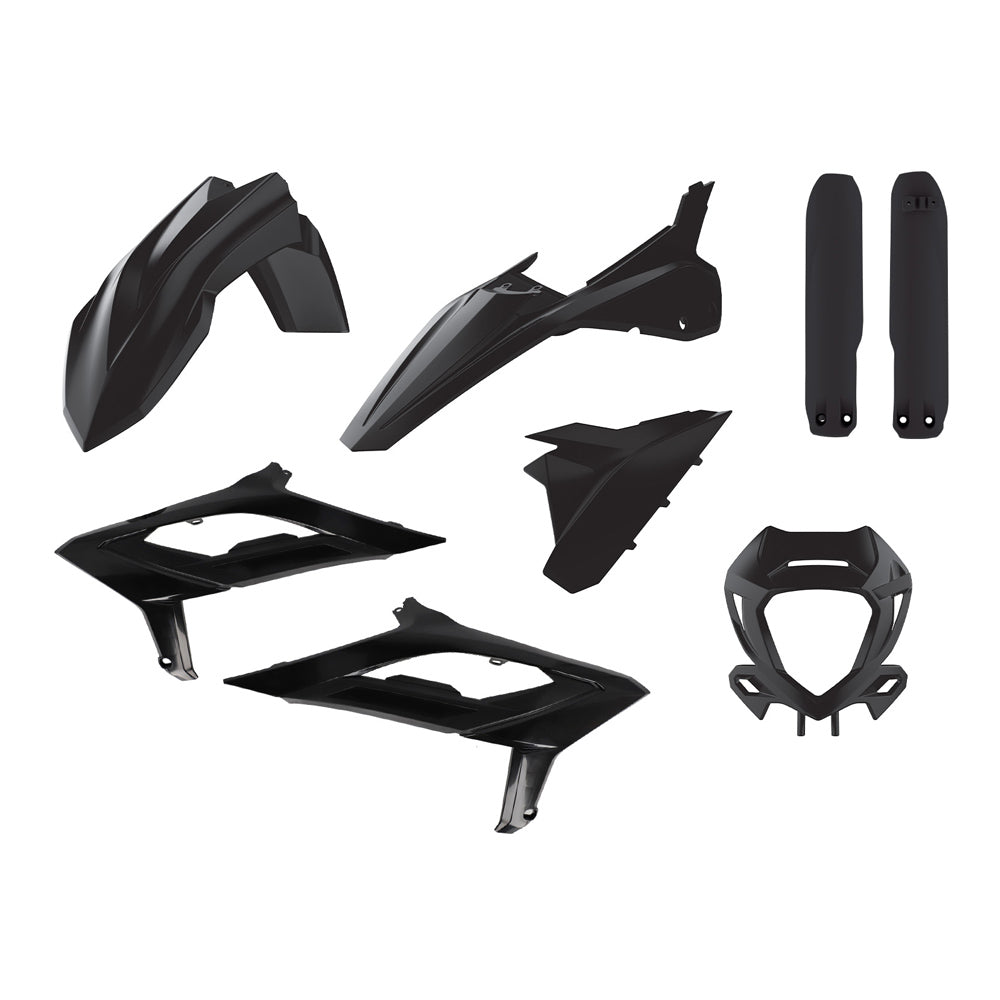 POLISPORT BOX KIT INC FORK GUARDS BETA 125-480RR 2T+4T 23-24  BLACK