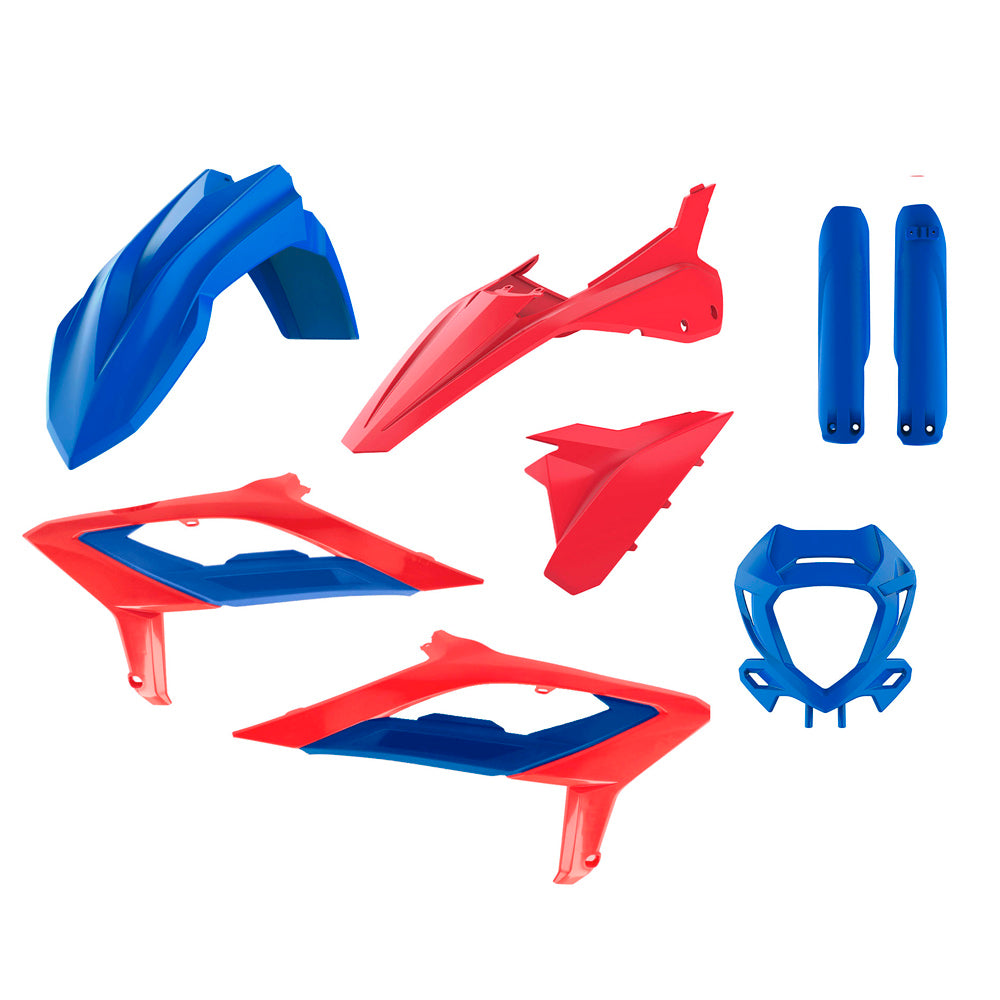POLISPORT BOX KIT INC FORK GUARDS BETA 125-480RR 2T+4T 23-24  RED/BLUE