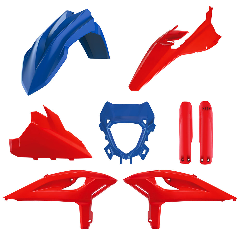 Polisport BOX KIT INC FORK GUARDS BETA 125-480RR/X-PRO 25-26  Red|Blue 