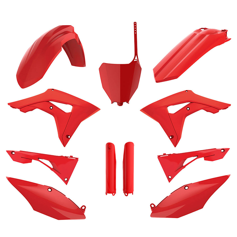 POLISPORT BOX KIT INC FORK GUARDS HONDA CRF250R 18-21, CRF450R 17-20  RED