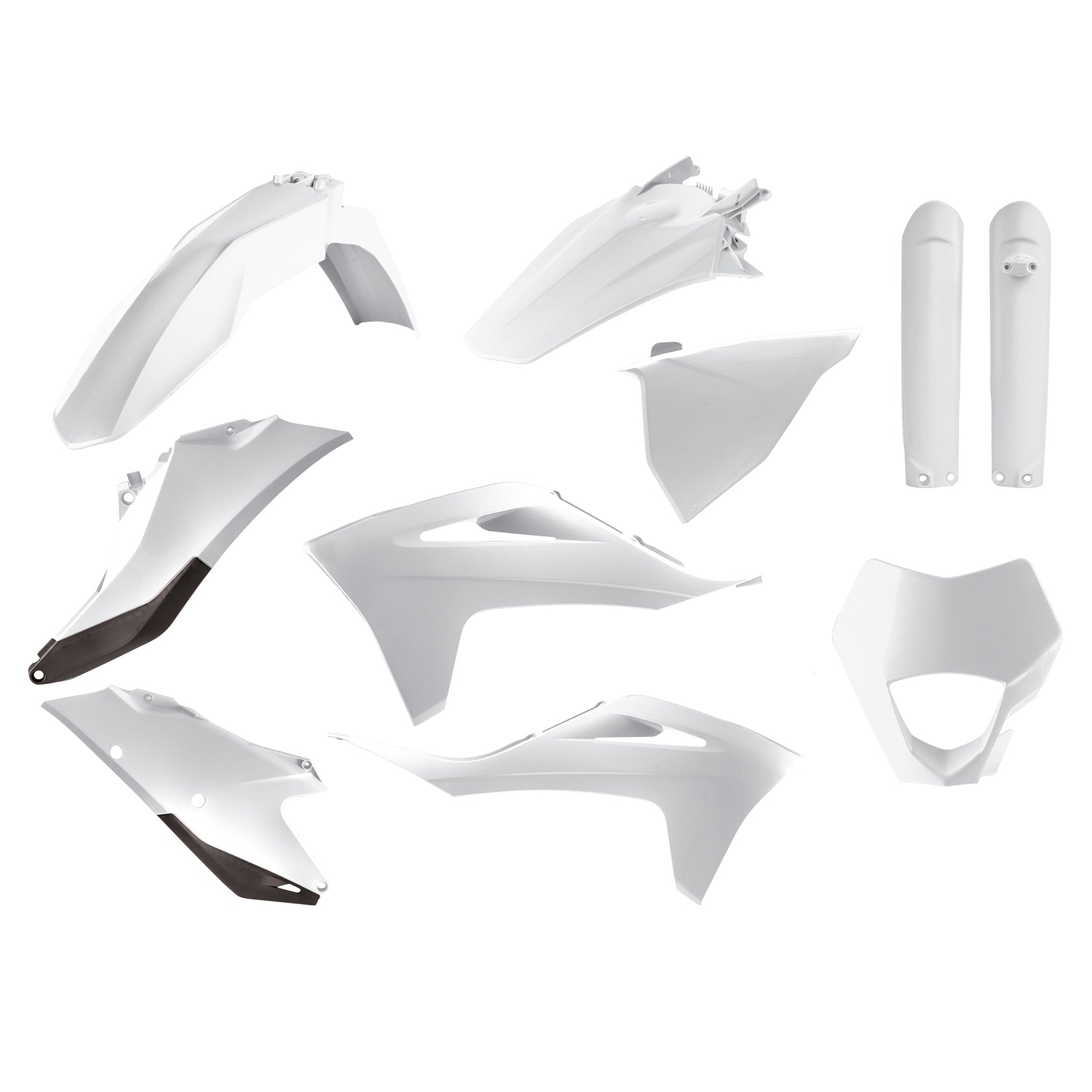 POLISPORT BOX KIT INC FORK GUARDS GAS GAS EC250-300, EC250F-350F 21-23  WHITE